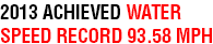 2013 Achieved Water Speed Record